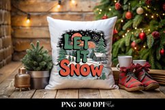 Retro Let It Snow Christmas Png Product Image 4
