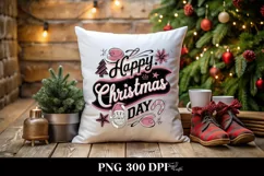 Retro Happy Christmas Day Christmas Png Product Image 1