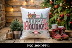 Retro Happy Holidays Dreidel Png Product Image 1