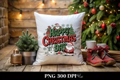 Happy Christmas Day Retro Christmas Png Product Image 1