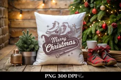 Merry Christmas Ice Skates Png Product Image 4
