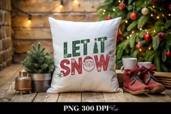 Retro Let It Snow Clipart PNG Product Image 5
