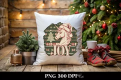 Retro Joy Unicorn Santa Hat Png Product Image 4