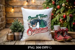 Retro Small Town Christmas Clipart PNG Product Image 4