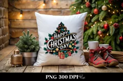 Retro Happy Christmas Day Png Product Image 1