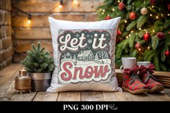 Retro Let It Snow Christmas Png Product Image 1