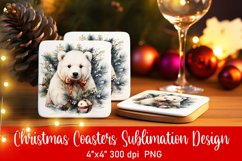 Christmas Coasters Ornament Sublimation PNG Product Image 1