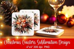 Christmas Coasters Ornament Sublimation PNG Product Image 1