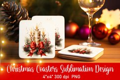 Christmas Coasters Ornament Sublimation PNG Product Image 1