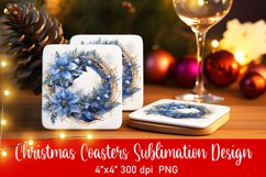 Christmas Coasters Ornament Sublimation PNG Product Image 1