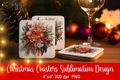 Christmas Coasters Ornament Sublimation PNG Product Image 1