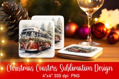 Christmas Coasters Ornament Sublimation PNG Product Image 1