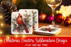 Christmas Coasters Ornament Sublimation PNG Product Image 1