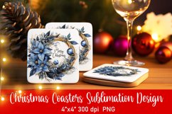 Vintage Christmas Coaster Sublimation PNG Product Image 1
