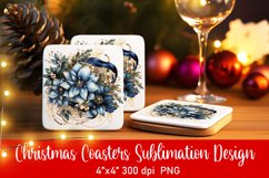 Christmas Coasters Ornament Sublimation PNG Product Image 1