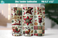 Christmas patchwork 20 OZ Skinny Tumbler Sublimation Product Image 1