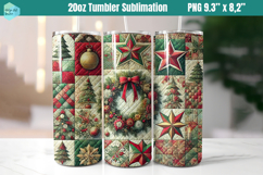 Christmas patchwork 20 OZ Skinny Tumbler Sublimation Product Image 1