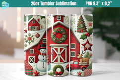 Christmas patchwork 20 OZ Skinny Tumbler Sublimation Product Image 1