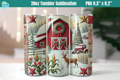Christmas patchwork 20 OZ Skinny Tumbler Sublimation Product Image 1
