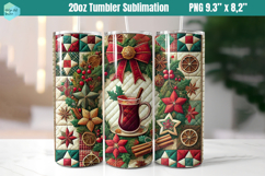 Christmas patchwork 20 OZ Skinny Tumbler Sublimation Product Image 1
