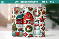 Christmas patchwork 20 OZ Skinny Tumbler Sublimation Product Image 1