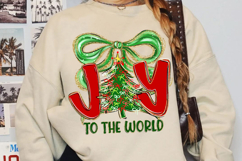 Green Bow Christmas Tree Sublimation, Christmas Png Product Image 4