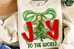 Green Bow Christmas Tree Sublimation, Christmas Png Product Image 3