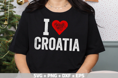 Croatia PNG, I love Croatia PNG for print-on-demand Product Image 1