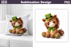 Animal St. Patrick's Day Pillow | Crochet Horse Clover Product Image 1