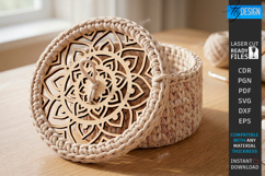 Crochet Basket Lid Laser Cut | Round Basket Bottoms | CNC Product Image 1