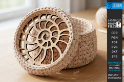 Crochet Basket Lid Laser Cut Bundle | Wooden Basket Bottoms Product Image 4