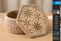 Crochet Basket Lid Laser Cut | Wooden Basket Bottoms | CNC Product Image 1