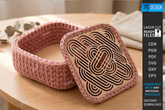 Crochet Basket Lid Laser Cut Bundle | Wooden Basket Bottoms Product Image 6
