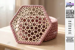 Crochet Basket Lid Laser Cut Base | Home Organization | CNC Product Image 1