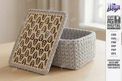 Crochet Basket Lid Laser Cut Base | Home Organization | CNC Product Image 1