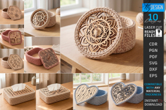 Crochet Basket Lid Laser Cut Bundle | Wooden Basket Bottoms Product Image 1