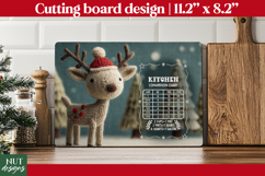 Christmas cutting board, Knitted Deer Kitchen Chart PNG Product Image 1