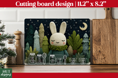 Knitted Christmas cutting board, Bunny Kitchen Chart PNG Product Image 1