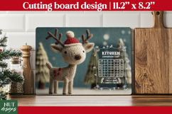 Christmas cutting board, Knitted Deer Kitchen Chart PNG Product Image 1