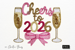 Girly Cheers To 2026 PNG Faux Latch Hook Product Image 4