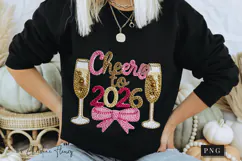 Girly Cheers To 2026 PNG Faux Latch Hook Product Image 6