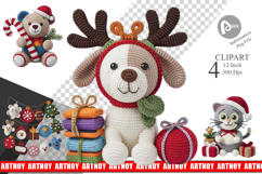 Crochet Christmas Clipart Product Image 1
