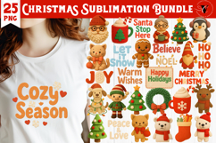 Cozy Christmas crochet sublimation | Christmas animals Product Image 1