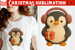 Cozy Christmas crochet sublimation | Christmas penguin Product Image 1
