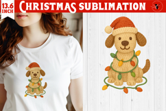 Cozy Christmas crochet sublimation | Christmas puppy Product Image 1