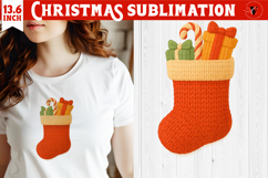 Cozy Christmas crochet sublimation | Christmas sock Product Image 1