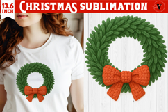 Cozy Christmas crochet sublimation | Christmas wreath Product Image 1