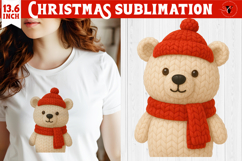 Cozy Christmas crochet sublimation | Christmas bear Product Image 1