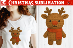 Cozy Christmas crochet sublimation | Christmas reindeer Product Image 1
