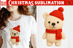 Cozy Christmas crochet sublimation | Christmas bear Product Image 1